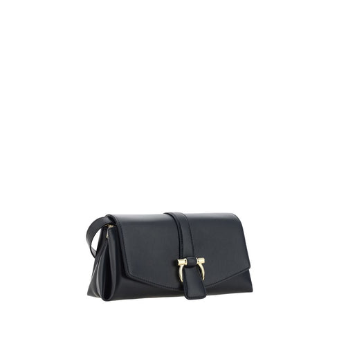 Ferragamo Black Leather Flap Shoulder Bag – Calf Leather – Women